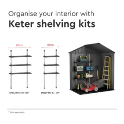 Keter Darwin 6x4 Grey Plastic Shed With Floor (Base Included) -Garden Care Shop keter darwin 6x4 grey plastic shed with floor base included 7290112634634 40c