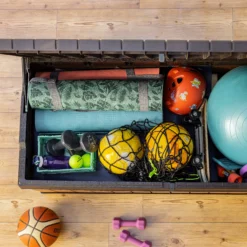 Keter Darwin Wood Effect 5x2 Garden Storage Bench Box 380L -Garden Care Shop keter darwin wood effect 5x2 garden storage bench box 380l7290112636225 04i bq