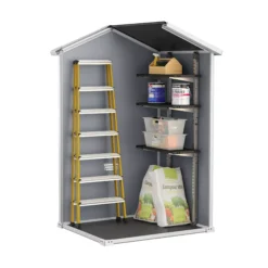 Keter Manor 4x3 Ft Apex Grey Plastic Shed (Base Included) -Garden Care Shop keter manor 4x3 ft apex grey plastic shed base included 7290106939677 04t bq