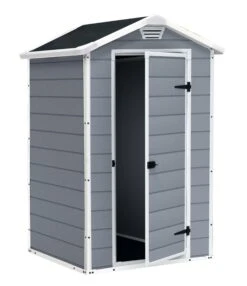Keter Manor 4x3 Ft Apex Grey Plastic Shed (Base Included) -Garden Care Shop keter manor 4x3 ft apex grey plastic shed base included 7290106939677 21c
