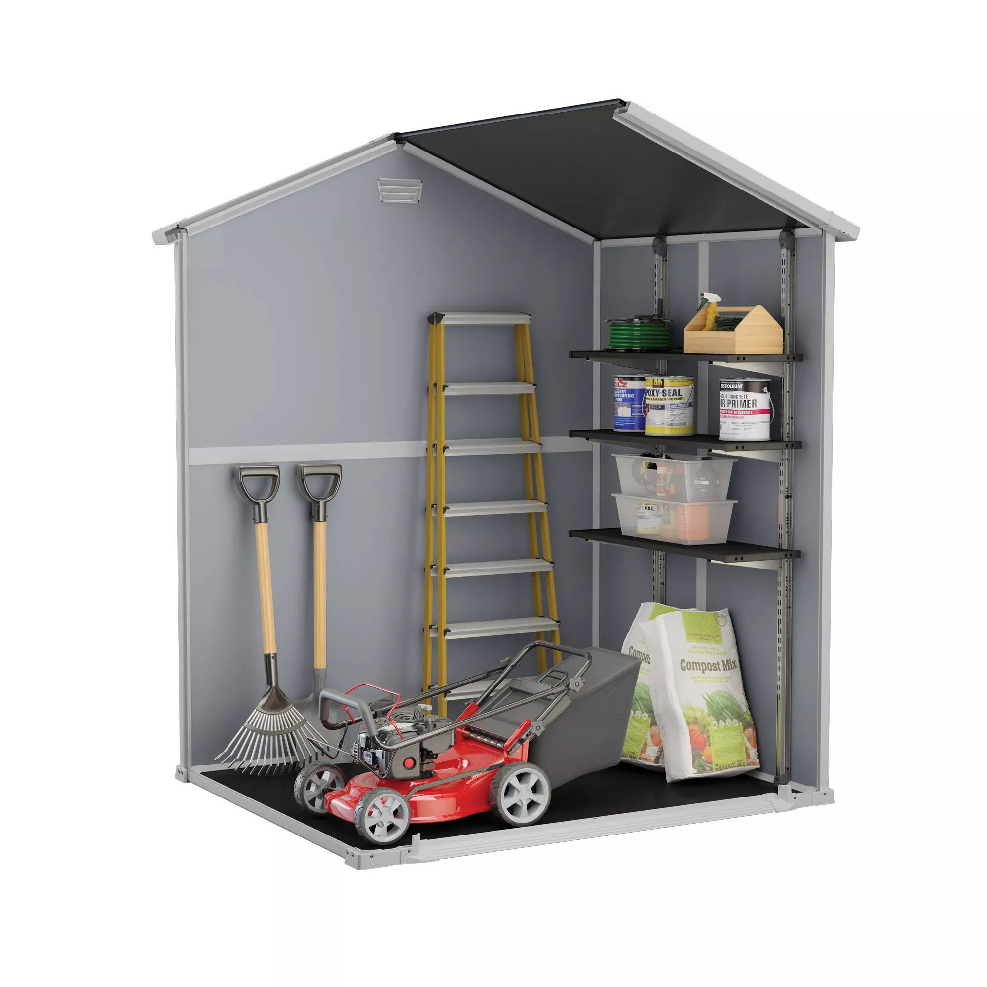 Keter Manor Apex Grey Plastic Shed With Floor (Base Included) 5 Keter Manor Apex Grey Plastic Shed With Floor (Base Included) - Image 5