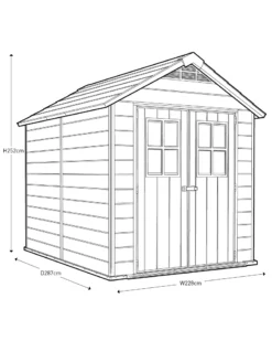Keter Newton 7.5x9 Apex Tongue & Groove Plastic Shed With Floor -Garden Care Shop keter newton 7 5x9 apex tongue groove plastic shed with floor7290112631671 01t bq