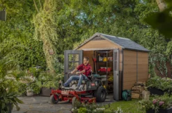 Keter Newton 7.5x9 Apex Tongue & Groove Plastic Shed With Floor -Garden Care Shop keter newton 7 5x9 apex tongue groove plastic shed with floor7290112631671 02i bq