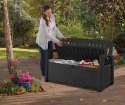 Keter Patio Wood Effect Garden Storage Bench Box - Partial Assembly Required 227L -Garden Care Shop keter patio wood effect garden storage bench box partial assembly required 227l7290112634825 03i bq
