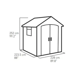 Keter Premier Apex Tongue & Groove Grey Shed With Floor -Garden Care Shop keter premier apex tongue groove grey shed with floor7290112634122 01t bq
