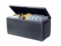 Keter Springwood Plastic Garden Storage Box -Garden Care Shop keter springwood plastic garden storage box7290106930292 01i bq