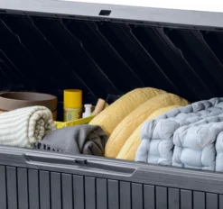 Keter Springwood Plastic Garden Storage Box -Garden Care Shop keter springwood plastic garden storage box7290106930292 36c bq