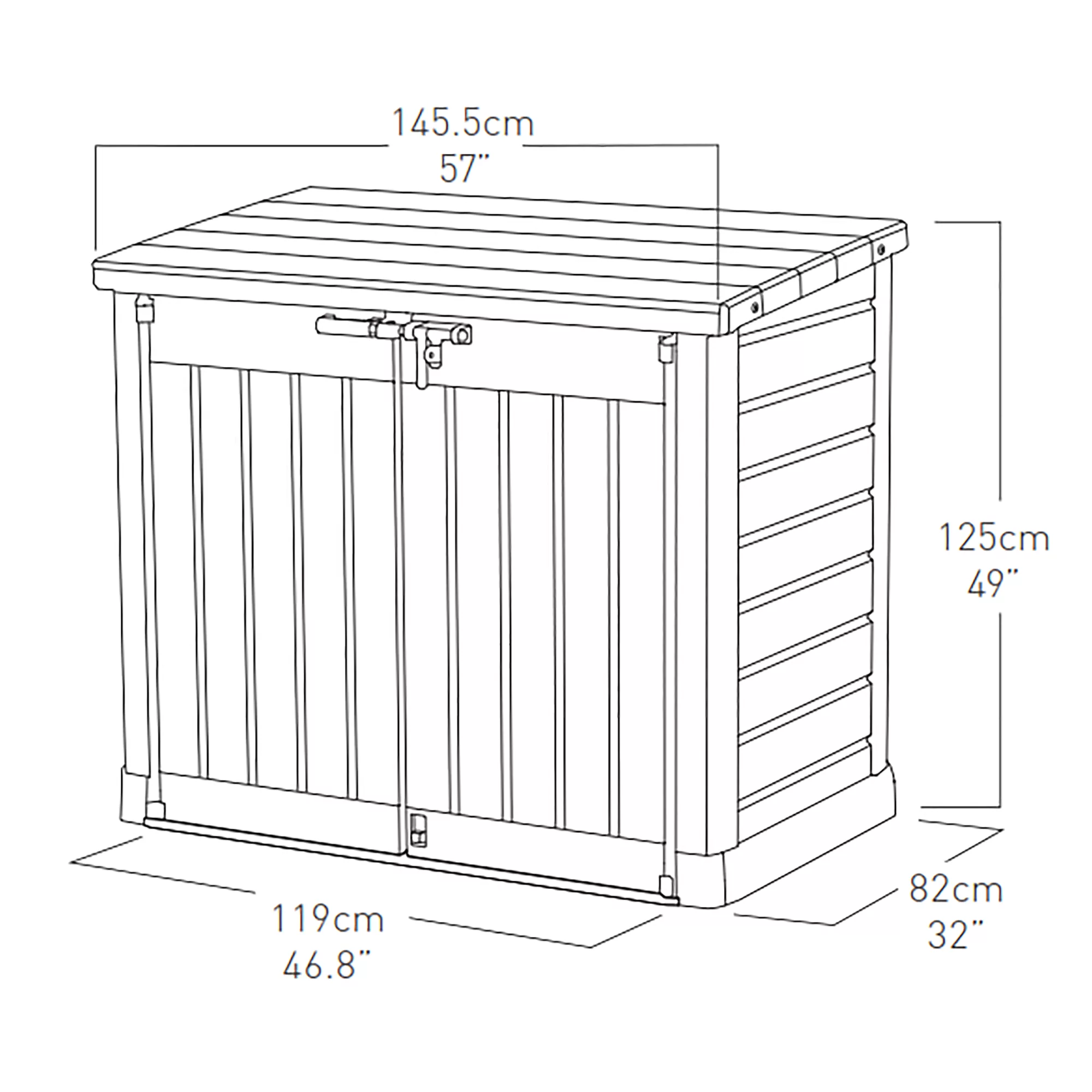Keter Store It Out Max Wood Effect Garden Storage 1200L 10 Keter Store It Out Max Wood Effect Garden Storage 1200L - Image 10