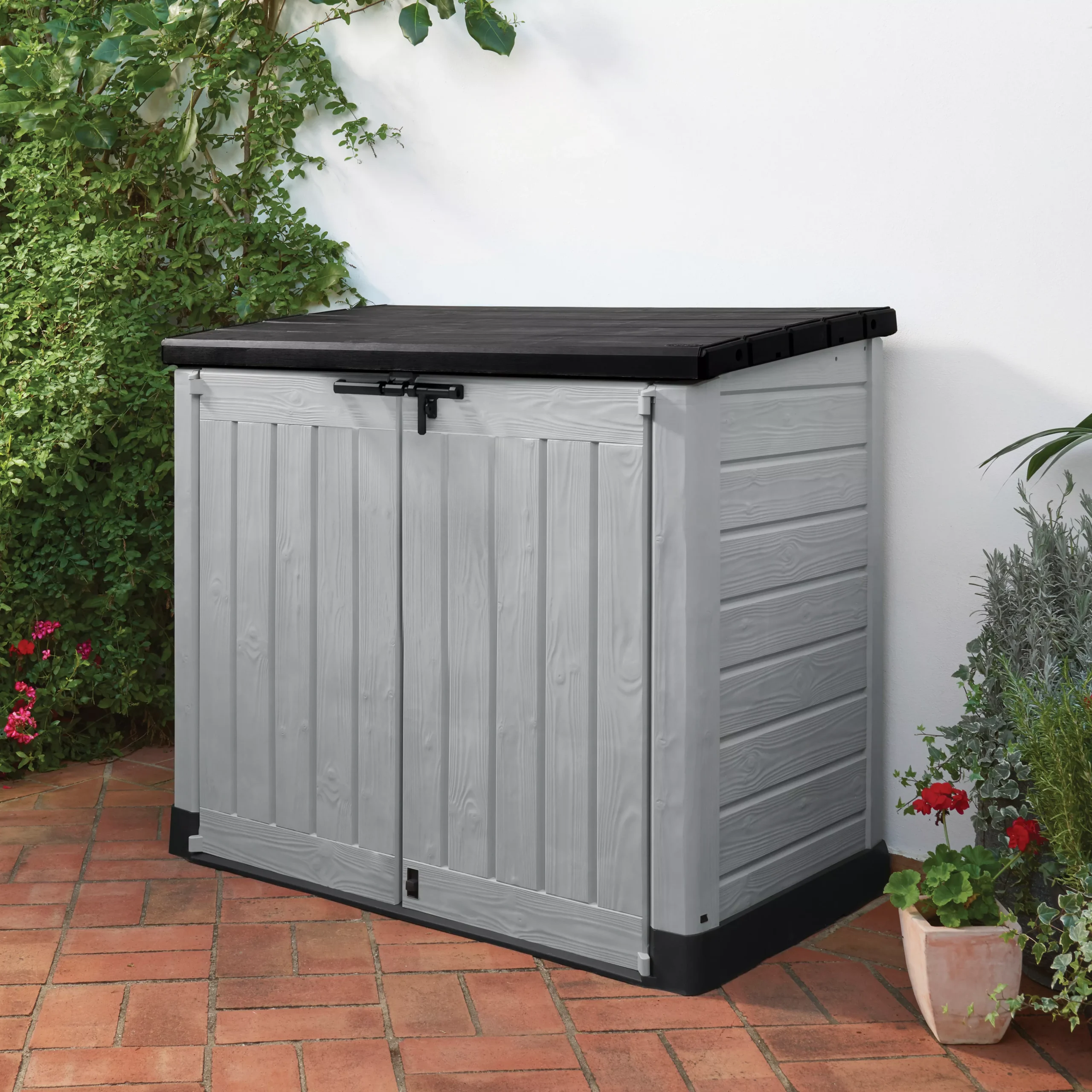 Keter Store It Out Max Wood Effect Garden Storage 1200L 1 Keter Store It Out Max Wood Effect Garden Storage 1200L