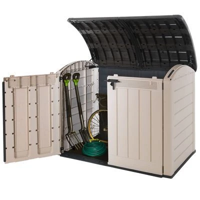 Keter Store It Out Ultra Wood Effect Plastic Barrel Bike Store 2 Keter Store It Out Ultra Wood Effect Plastic Barrel Bike Store - Image 2