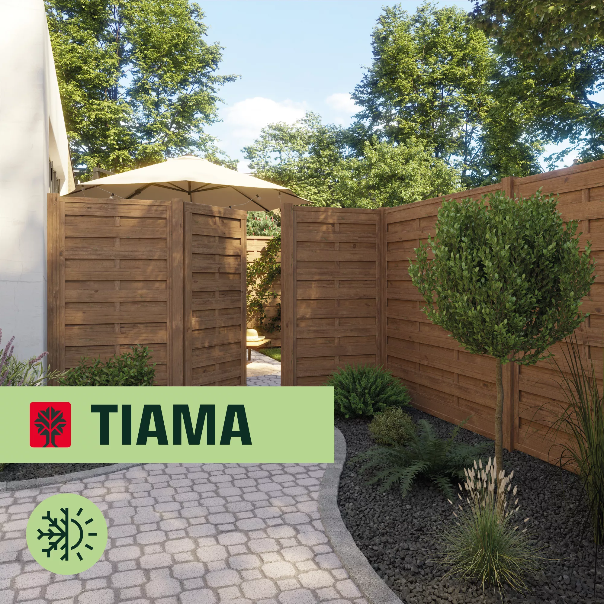 Klikstrom Tiama Pine Horizontal Slats Gate, (H)1.8m (W)0.9m 4 Klikstrom Tiama Pine Horizontal Slats Gate, (H)1.8m (W)0.9m - Image 4