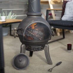 La Hacienda Cuba Cast Iron & Steel Chiminea -Garden Care Shop la hacienda cuba cast iron steel chiminea5055025560270 02i bq