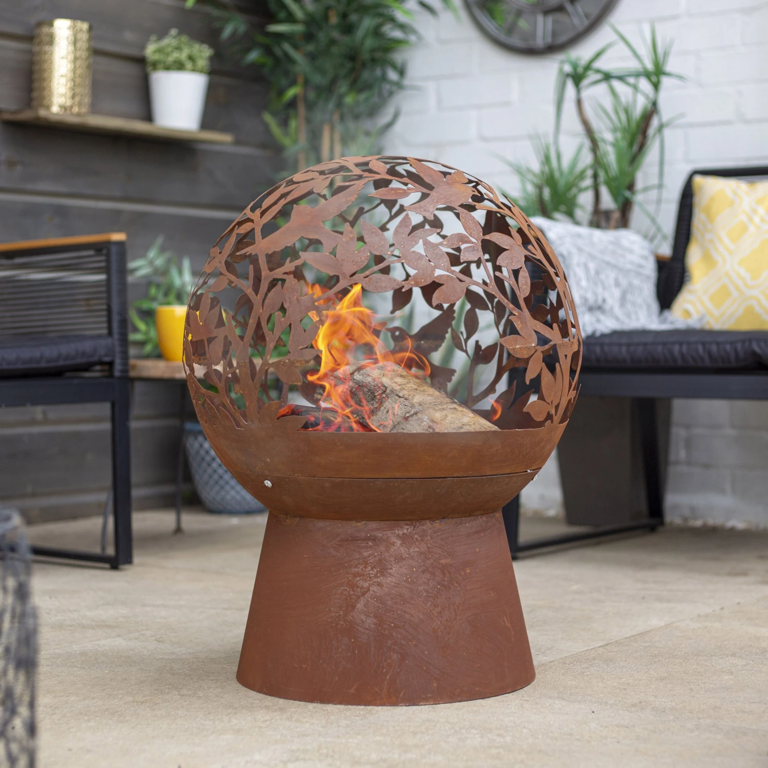 La Hacienda Globe Steel Firepit 1 La Hacienda Globe Steel Firepit
