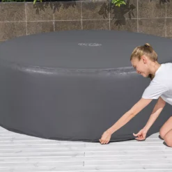 Lay-Z-Spa Grey Circular Hot Tub Cover (D) 1960mm X (H )710mm -Garden Care Shop lay z spa grey circular hot tub cover d 1960mm x h 710mm6941607321270 03i