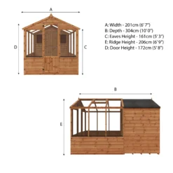 Mercia 10x6 Apex Greenhouse Combi Shed - Assembly Required -Garden Care Shop mercia 10x6 apex greenhouse combi shed assembly required5029442091204 01i bq
