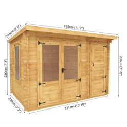Mercia 11x8 Pent Tongue & Groove Cabin With Double Door -Garden Care Shop mercia 11x8 pent tongue groove cabin with double door5029442002460 01t bq