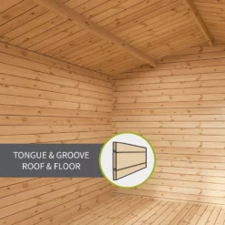 Mercia 13x10 Pent Tongue & Groove Cabin With Double Door -Garden Care Shop mercia 13x10 pent tongue groove cabin with double door5029442002453 42c bq