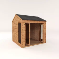 Mercia 8x8 Reverse Apex Tongue & Groove Summer House With Bi-fold Door -Garden Care Shop mercia 8x8 reverse apex tongue groove summer house with bi fold door5029442089720 03c bq
