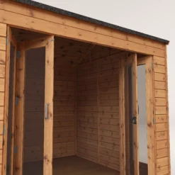 Mercia 8x8 Reverse Apex Tongue & Groove Summer House With Bi-fold Door -Garden Care Shop mercia 8x8 reverse apex tongue groove summer house with bi fold door5029442089720 38c bq
