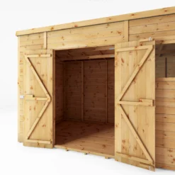 Mercia Premium 12x8 Ft Pent Shiplap Wooden 2 Door Shed With Floor -Garden Care Shop mercia premium 12x8 ft pent shiplap wooden 2 door shed with floor5029442009315 03c