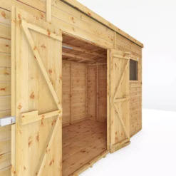 Mercia Premium 12x8 Ft Pent Shiplap Wooden 2 Door Shed With Floor -Garden Care Shop mercia premium 12x8 ft pent shiplap wooden 2 door shed with floor5029442009315 04c