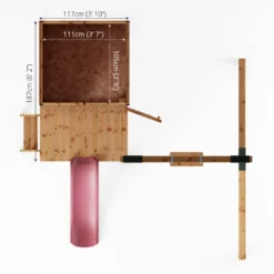 Mercia Snug Wooden Swing Set & Slide -Garden Care Shop mercia snug wooden swing set slide5029442008264 02t