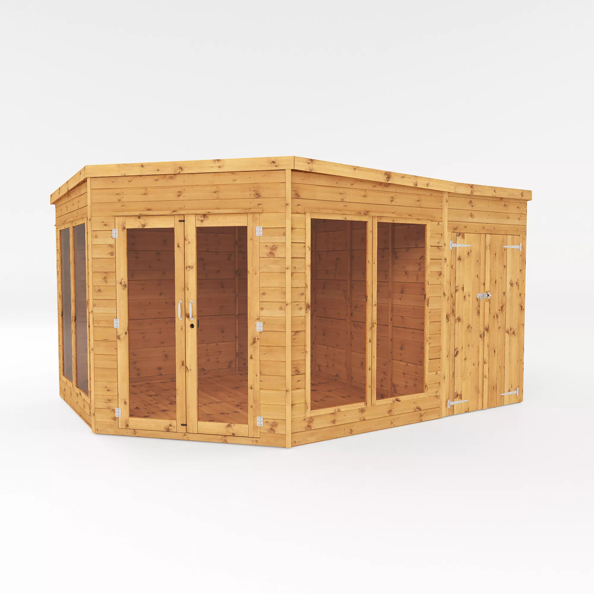 Mercia Summer House 13x9 Ft Pent Shiplap Solid Wood Summer House With Double Door 2 Mercia Summer House 13x9 Ft Pent Shiplap Solid Wood Summer House With Double Door - Image 2