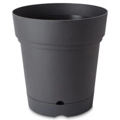 Nurgul Dark Grey Plastic Round Plant Pot (Dia)58cm
