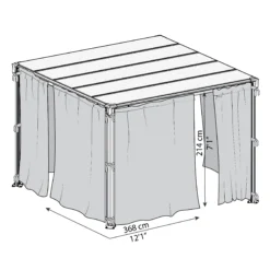 Palram - Canopia 3K Series Grey Polyester (PES) Gazebo Curtain, Pack Of 4 (L)2170mm (W)3660mm -Garden Care Shop palram canopia 3k series grey polyester pes gazebo curtain pack of 4 l 2170mm w 3660mm7290108130744 01t