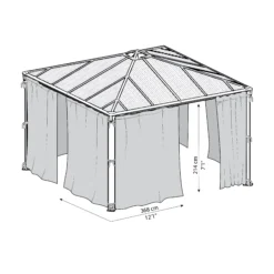 Palram - Canopia 3K Series Grey Polyester (PES) Gazebo Curtain, Pack Of 4 (L)2170mm (W)3660mm -Garden Care Shop palram canopia 3k series grey polyester pes gazebo curtain pack of 4 l 2170mm w 3660mm7290108130744 02t