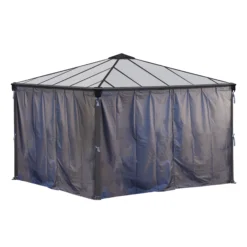 Palram - Canopia 3K Series Grey Polyester (PES) Gazebo Curtain, Pack Of 4 (L)2170mm (W)3660mm -Garden Care Shop palram canopia 3k series grey polyester pes gazebo curtain pack of 4 l 2170mm w 3660mm7290108130744 04c