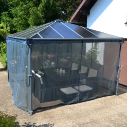 Palram - Canopia 3K Series Grey Polyester (PES) Gazebo Netting, Pack Of 6 (L)2170mm (W)3660mm -Garden Care Shop palram canopia 3k series grey polyester pes gazebo netting pack of 6 l 2170mm w 3660mm7290108130751 04i