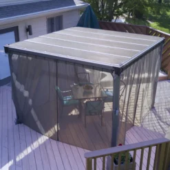 Palram - Canopia 3K Series Grey Polyester (PES) Gazebo Netting, Pack Of 6 (L)2170mm (W)3660mm -Garden Care Shop palram canopia 3k series grey polyester pes gazebo netting pack of 6 l 2170mm w 3660mm7290108130751 06i