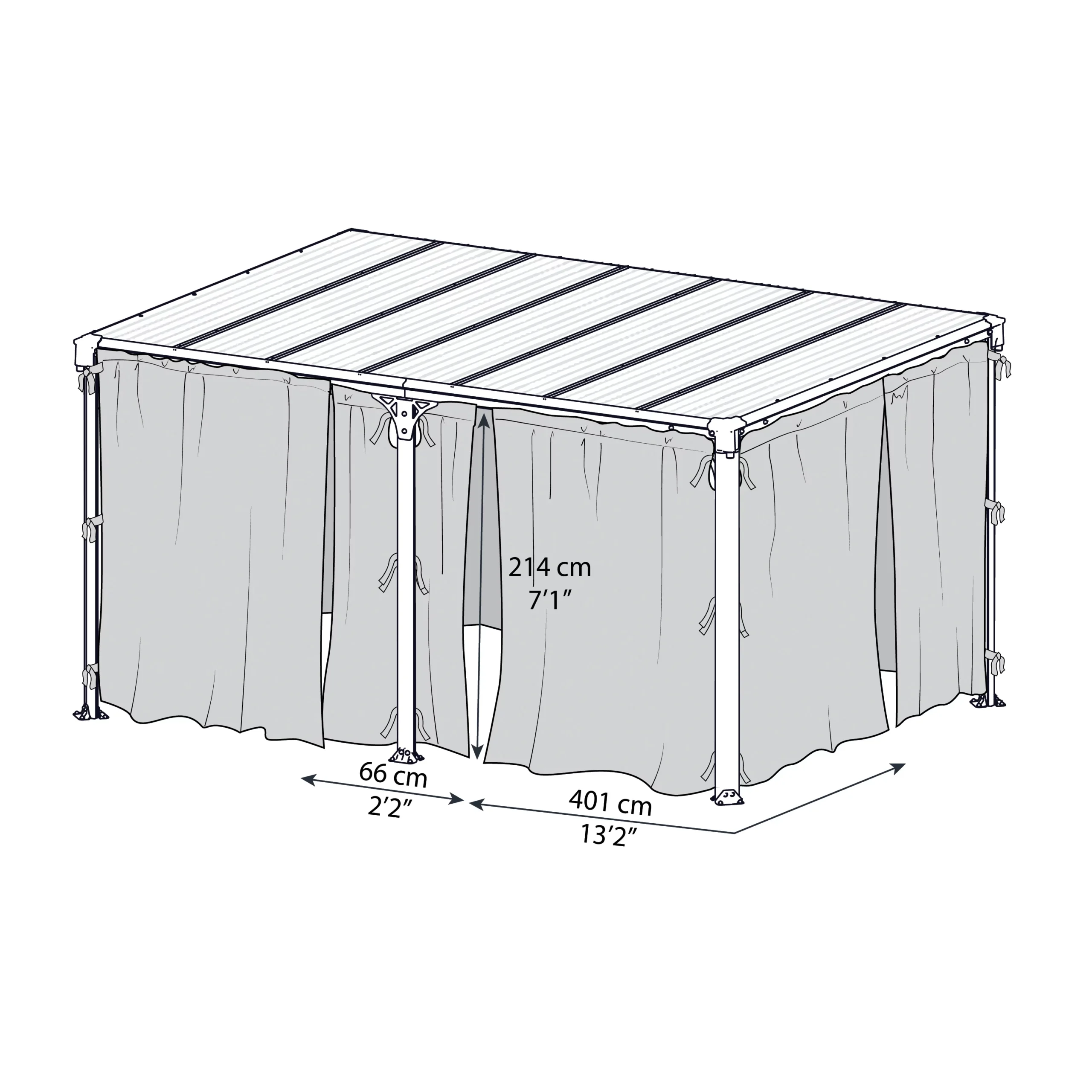 Palram - Canopia 4/5K Grey Polyester (PES) Gazebo Net (L)2170mm (W)4650mm 3 Palram - Canopia 4/5K Grey Polyester (PES) Gazebo Net (L)2170mm (W)4650mm - Image 3