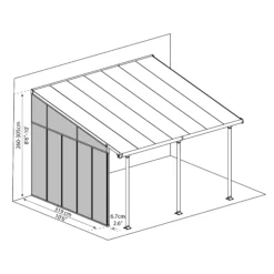 Palram - Canopia 4 Series White Patio Cover Side Wall, (L)3.19m (H)3.05m -Garden Care Shop palram canopia 4 series white patio cover side wall l 3 19m h 3 05m7290108137668 01t bq