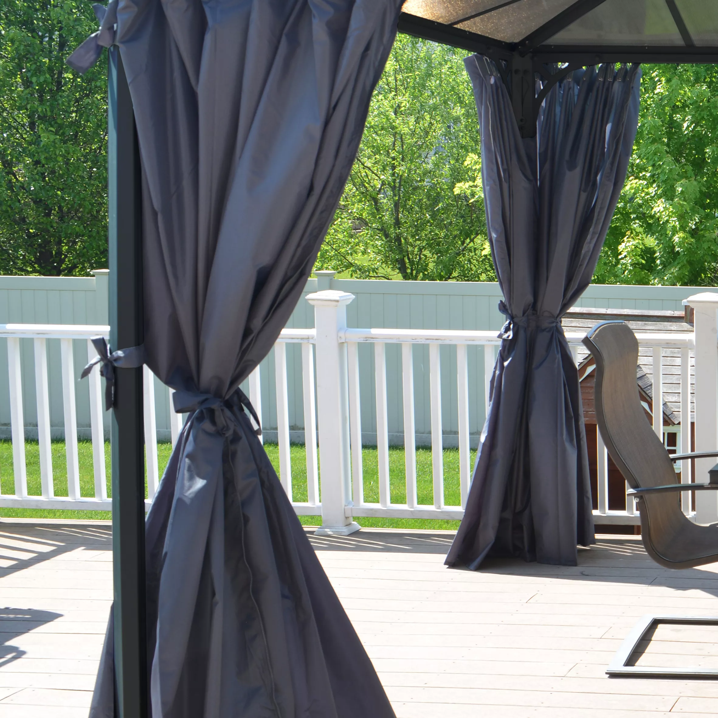 Palram - Canopia 4K Series Grey Polyester (PES) Gazebo Curtain, Pack Of 4 (L)2170mm (W)4360mm 2 Palram - Canopia 4K Series Grey Polyester (PES) Gazebo Curtain, Pack Of 4 (L)2170mm (W)4360mm - Image 2