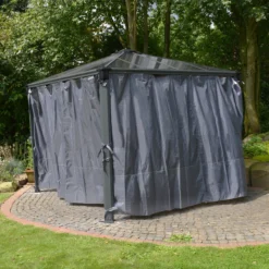 Palram - Canopia 4K Series Grey Polyester (PES) Gazebo Curtain, Pack Of 6 (L)2170mm (W)4010mm -Garden Care Shop palram canopia 4k series grey polyester pes gazebo curtain pack of 6 l 2170mm w 4010mm7290108133714 01i