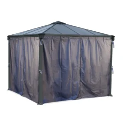 Palram - Canopia 4K Series Grey Polyester (PES) Gazebo Curtain, Pack Of 6 (L)2170mm (W)4010mm -Garden Care Shop palram canopia 4k series grey polyester pes gazebo curtain pack of 6 l 2170mm w 4010mm7290108133714 04c