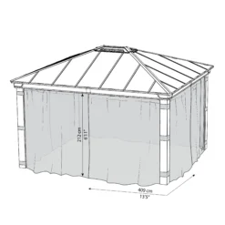 Palram - Canopia Dallas Grey Polyester (PES) Gazebo Netting, Pack Of 4 (L)2120mm (W)4090mm -Garden Care Shop palram canopia dallas grey polyester pes gazebo netting pack of 4 l 2120mm w 4090mm7290108602685 01t