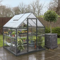 Palram - Canopia Harmony Grey 6X6 Greenhouse -Garden Care Shop palram canopia harmony grey 6x6 greenhouse7290108601046 02i BQ