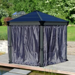 Palram - Canopia Hexagonal Grey Polyester (PES) Gazebo Curtain, Pack Of 6 (L)2170mm (W)2320mm