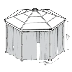 Palram - Canopia Hexagonal Grey Polyester (PES) Gazebo Curtain, Pack Of 6 (L)2170mm (W)2320mm -Garden Care Shop palram canopia hexagonal grey polyester pes gazebo curtain pack of 6 l 2170mm w 2320mm7290108133530 01t