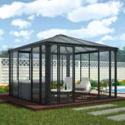 Palram - Canopia Ledro Grey Rectangular Gazebo, (W)3.6m (D)3.6m - Assembly Required 19 Palram - Canopia Ledro Grey Rectangular Gazebo, (W)3.6m (D)3.6m - Assembly Required -Garden Care Shop palram canopia ledro grey rectangular gazebo w 3 6m d 3 6m assembly required7290108136531 01i bq