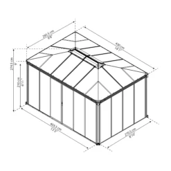 Palram - Canopia Ledro Grey Rectangular Gazebo, (W)4.3m (D)2.96m - Assembly Required -Garden Care Shop palram canopia ledro grey rectangular gazebo w 4 3m d 2 96m assembly required7290108139648 01t bq
