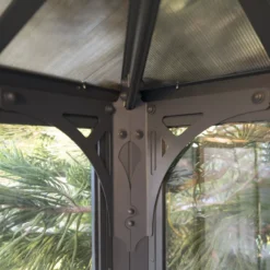 Palram - Canopia Ledro Grey Rectangular Gazebo, (W)4.3m (D)2.96m - Assembly Required -Garden Care Shop palram canopia ledro grey rectangular gazebo w 4 3m d 2 96m assembly required7290108139648 08i bq