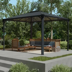 Palram - Canopia Martinique Grey Rectangular Gazebo, (W)3.6m (D)2.96m - Assembly Required 15 Palram - Canopia Martinique Grey Rectangular Gazebo, (W)3.6m (D)2.96m - Assembly Required -Garden Care Shop palram canopia martinique grey rectangular gazebo w 3 6m d 2 96m assembly required7290108137910 02i bq