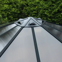 Palram - Canopia Monaco Grey Hexagonal Gazebo, (W)4.5m (D)3.9m - Assembly Required -Garden Care Shop palram canopia monaco grey hexagonal gazebo w 4 5m d 3 9m assembly required7290108130232 03i bq