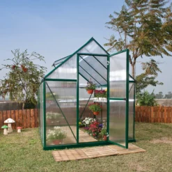 Palram - Canopia Mythos Green 6X8 Greenhouse -Garden Care Shop palram canopia mythos green 6x8 greenhouse7290103110611 02i BQ