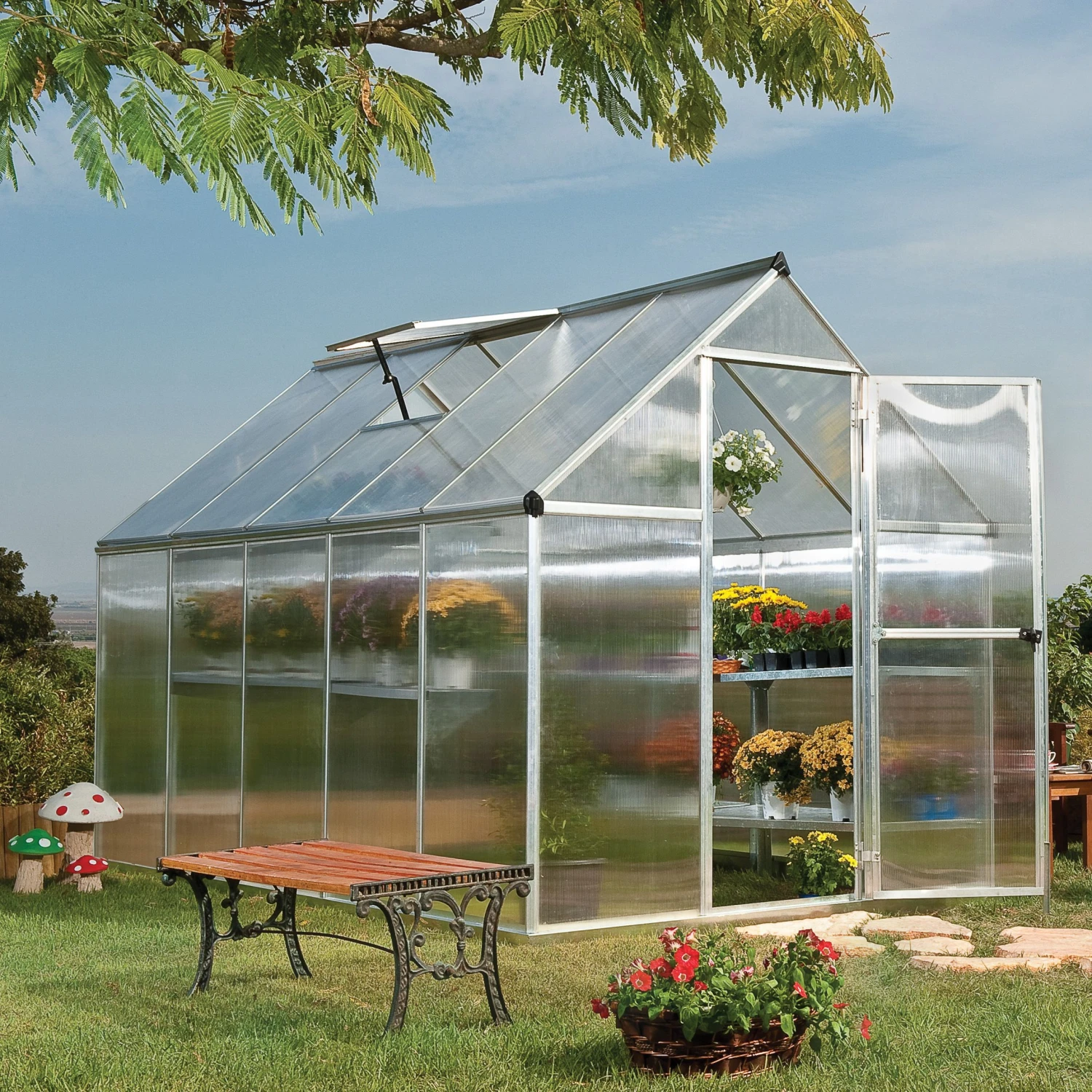 Palram - Canopia Mythos Silver 6x10 Greenhouse 1 Palram - Canopia Mythos Silver 6x10 Greenhouse
