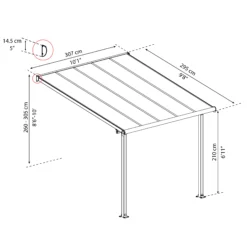 Palram - Canopia Olympia White Non-retractable Awning, (L)3.07m (H)3.05m (W)2.95m -Garden Care Shop palram canopia olympia white non retractable awning l 3 07m h 3 05m w 2 95m7290108133974 01t bq